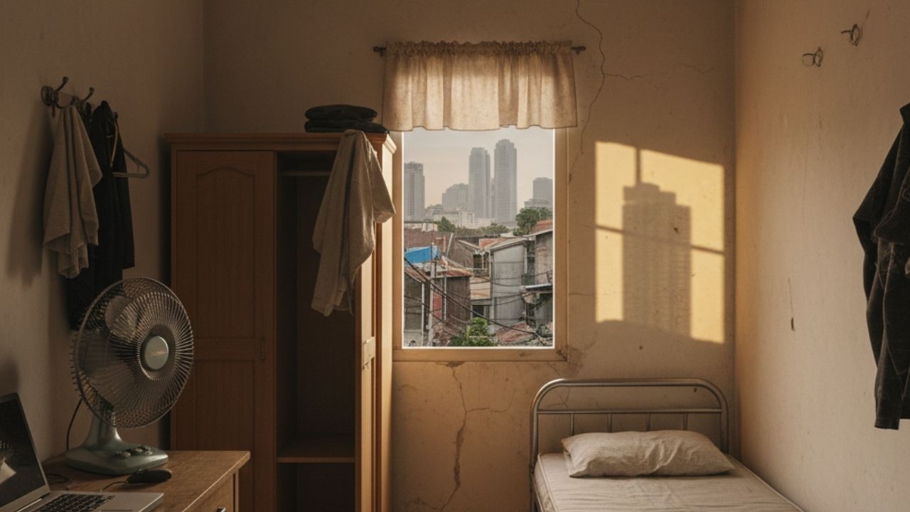 Di Jakarta, kos bisa makan sampai sepertiga gaji.