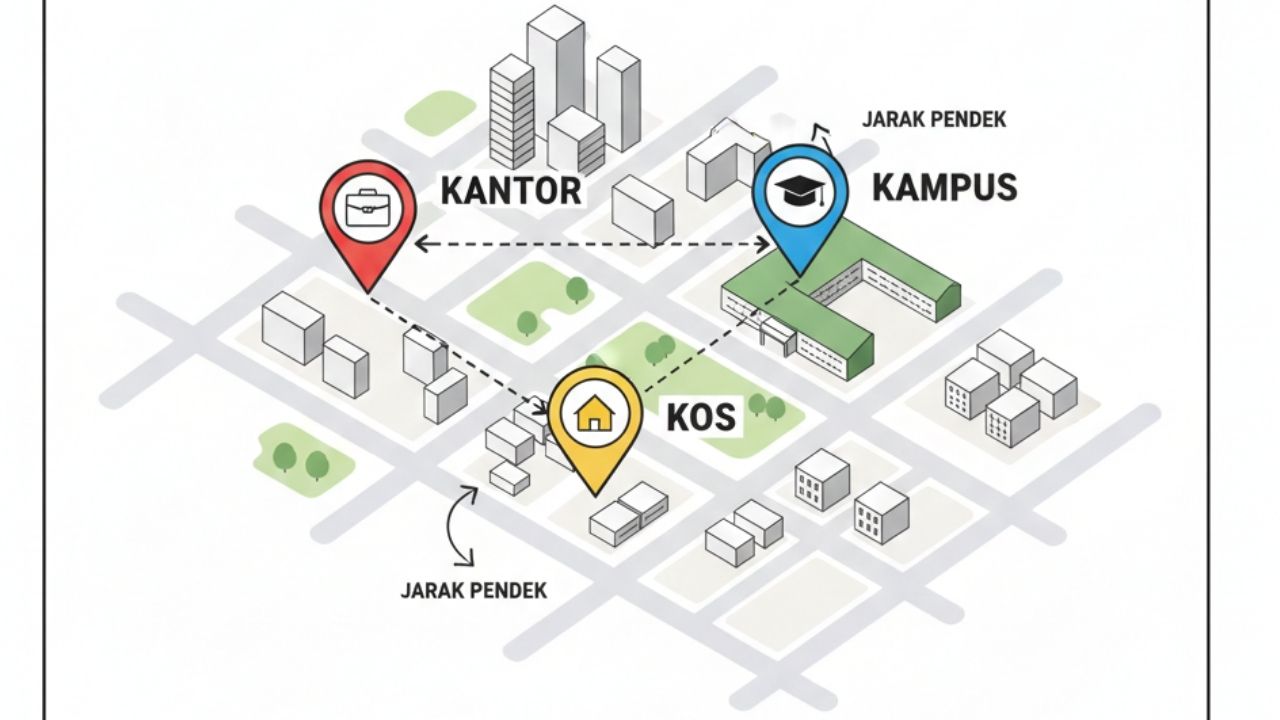 Lokasi kos sering lebih penting daripada kota kerja.
