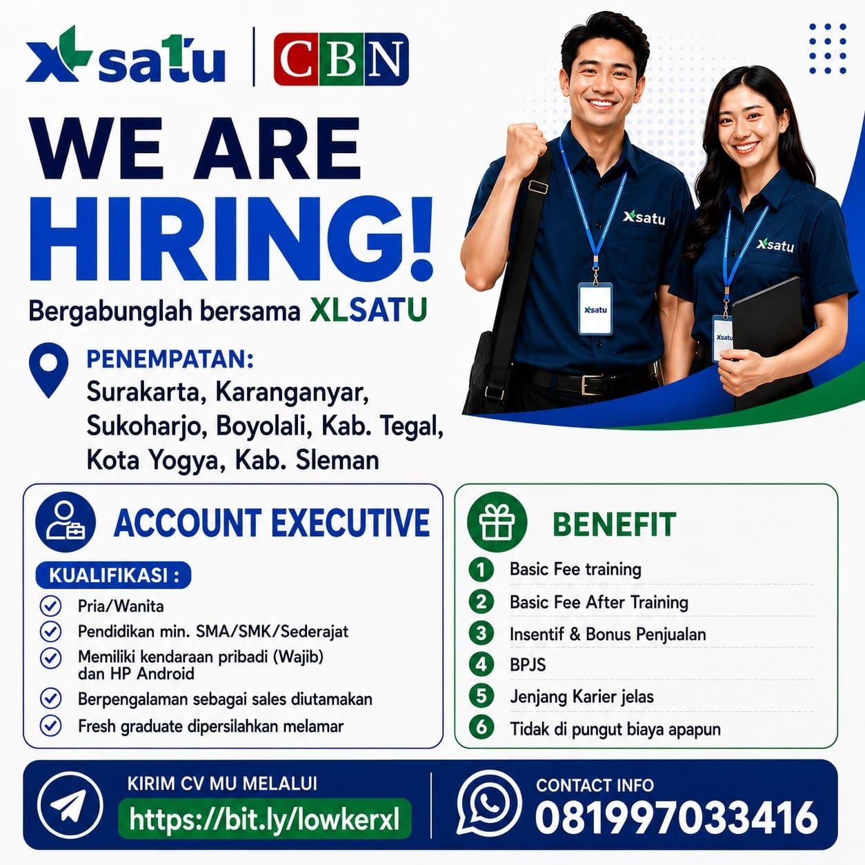Poster lowongan XL Satu