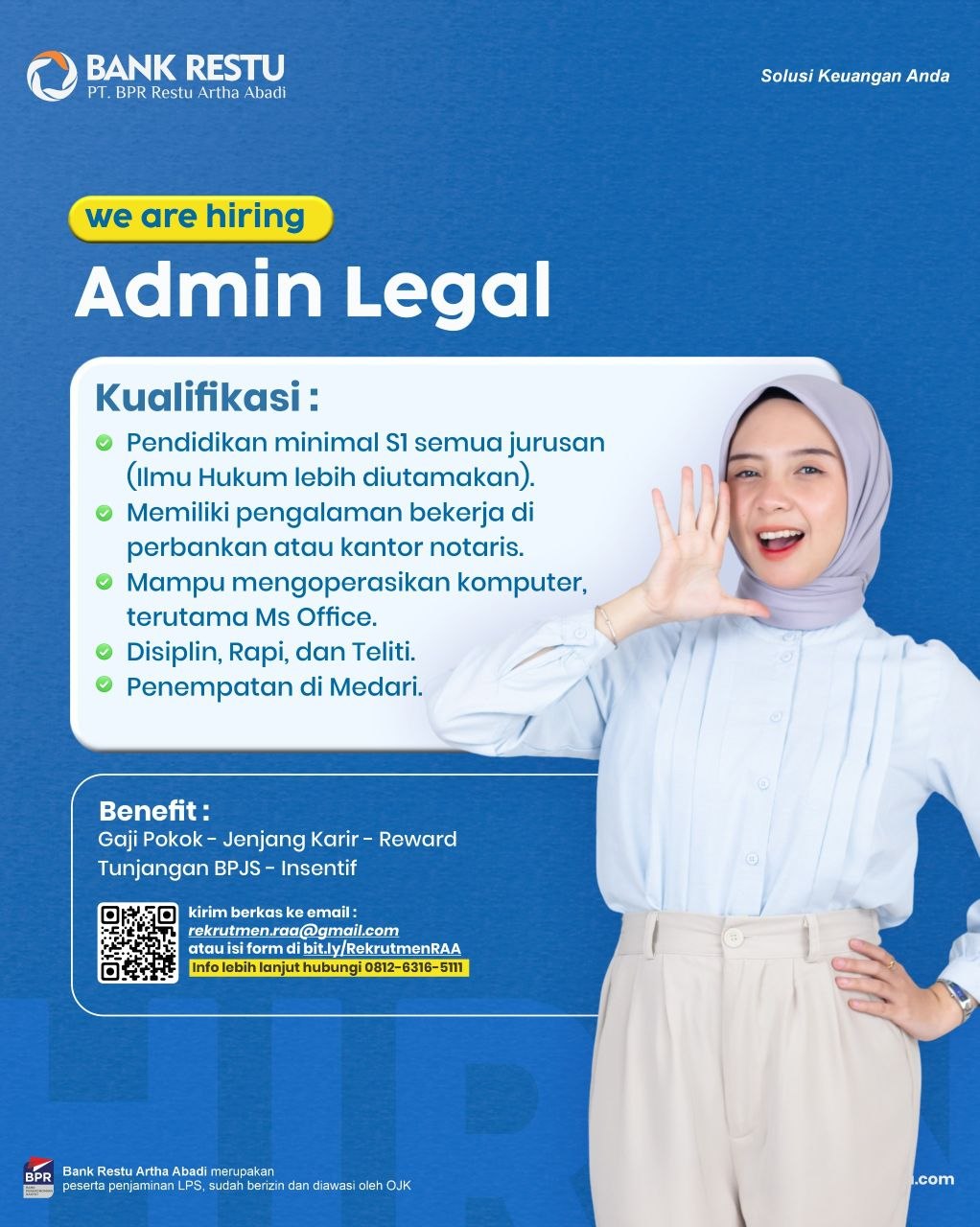 Poster lowongan Bank Restu Artha Abadi