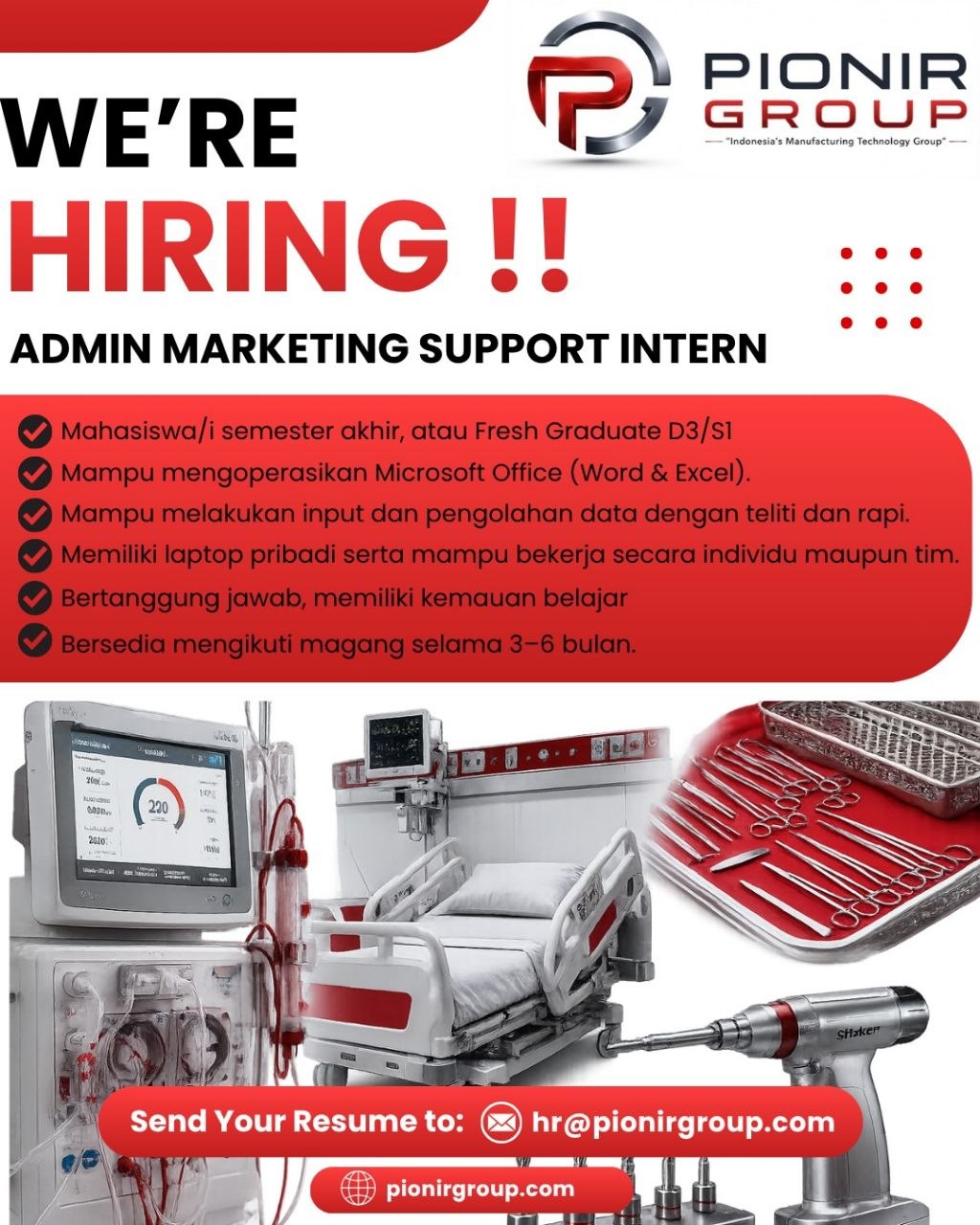 Poster lowongan Pionir Group