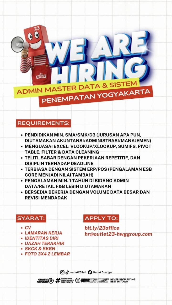 Poster lowongan CV. Makan Ayam Goreng Setiap Hari