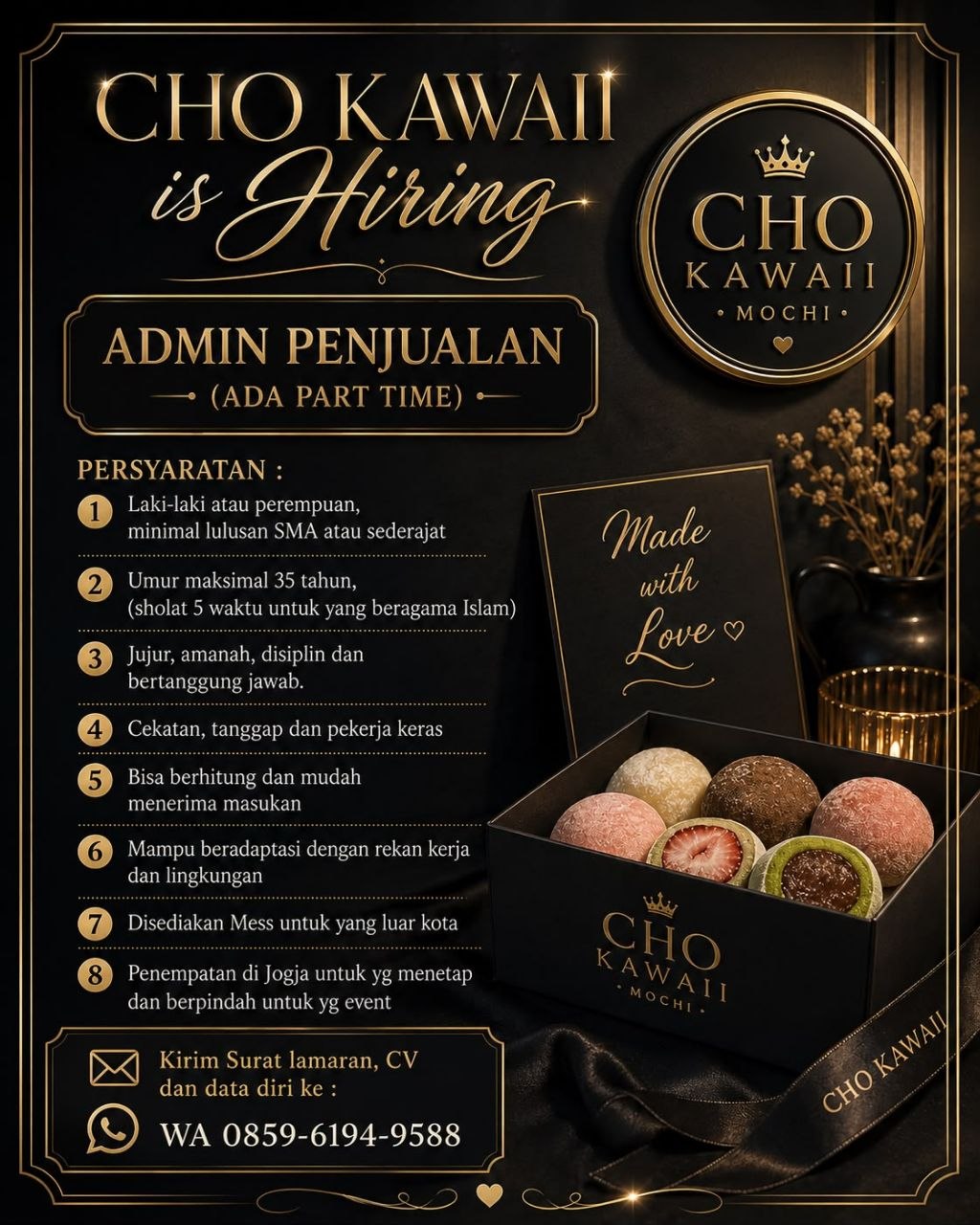 Poster lowongan CHO KAWAII