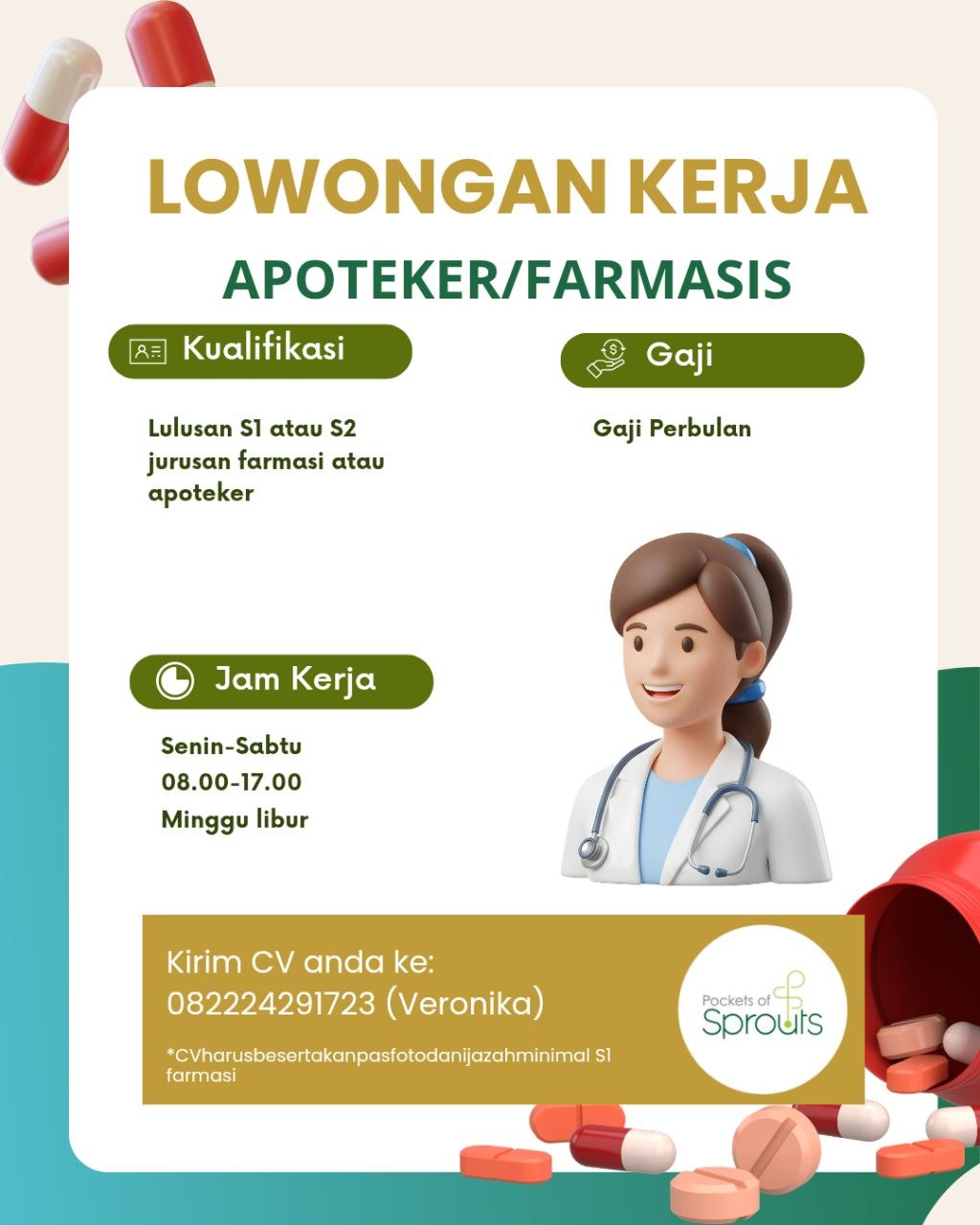 Poster lowongan Pockets of Sprouts