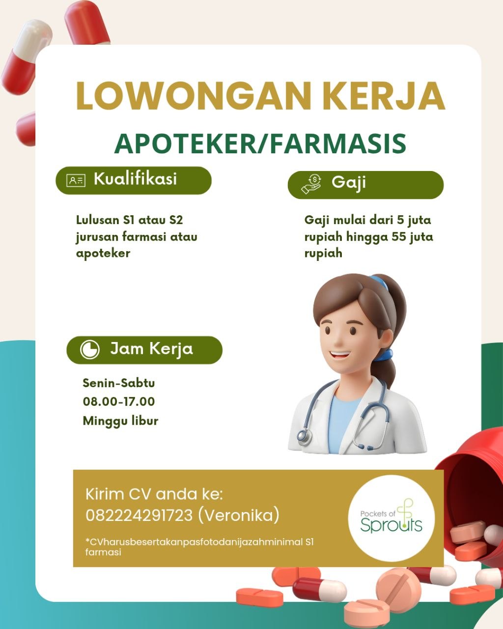 Poster lowongan Pockets of Sprouts