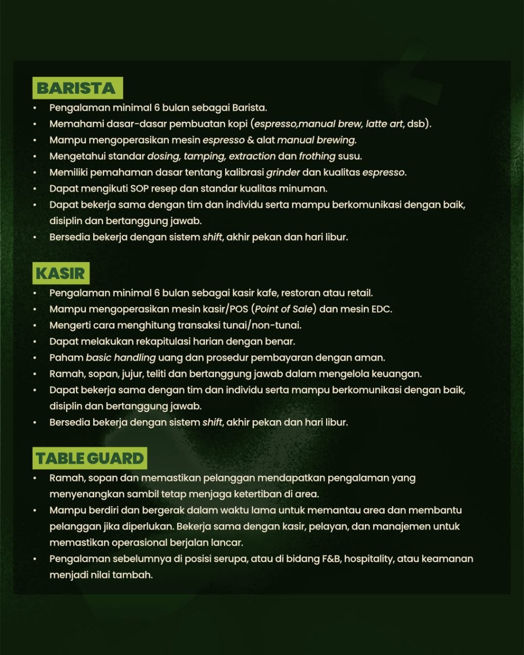 Poster lowongan Tala Bumi Group