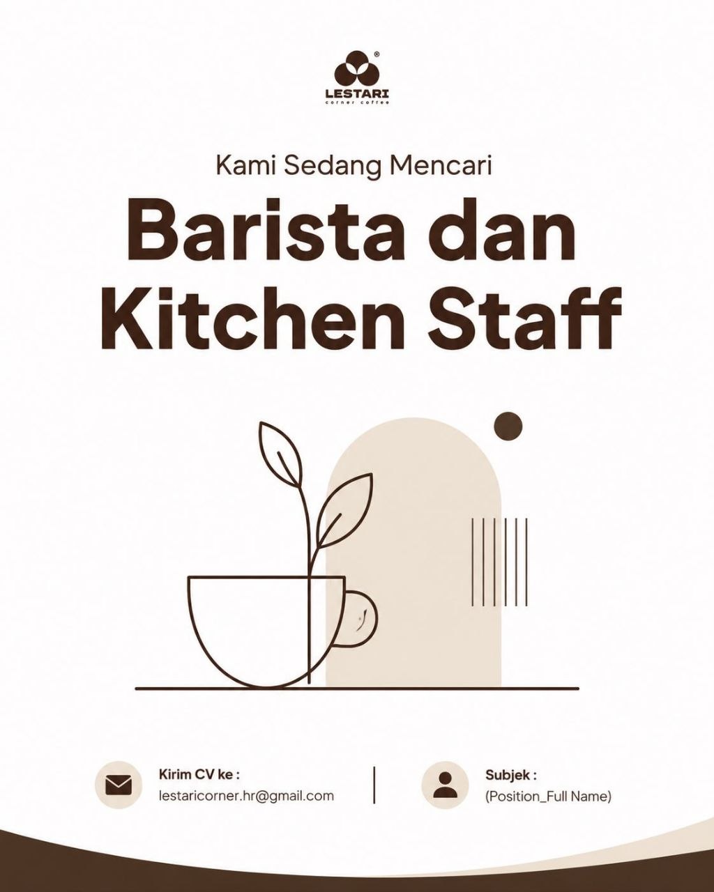 Poster lowongan Lestari Corner Coffee