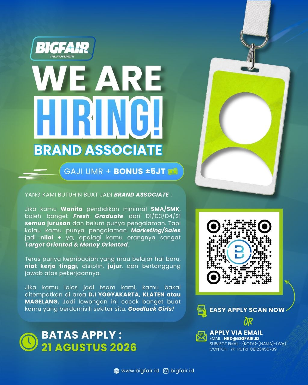 Poster lowongan CV. Makan Ayam Goreng Setiap Hari