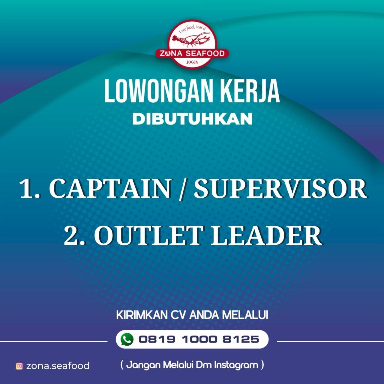 Poster lowongan CV. Makan Ayam Goreng Setiap Hari