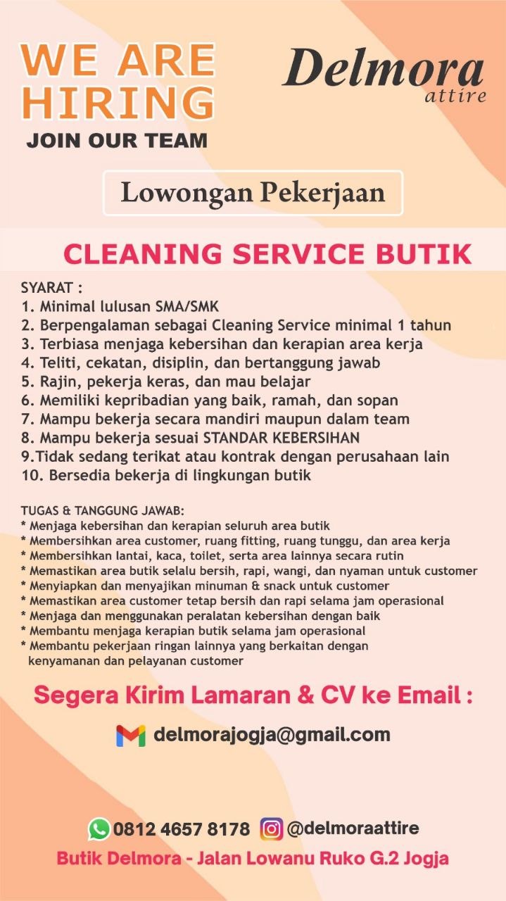 Poster lowongan Delmora attire