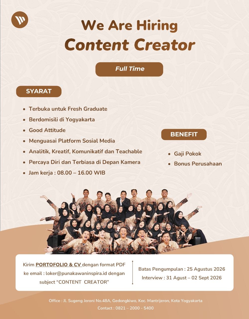 Poster lowongan LOKER JOGJA