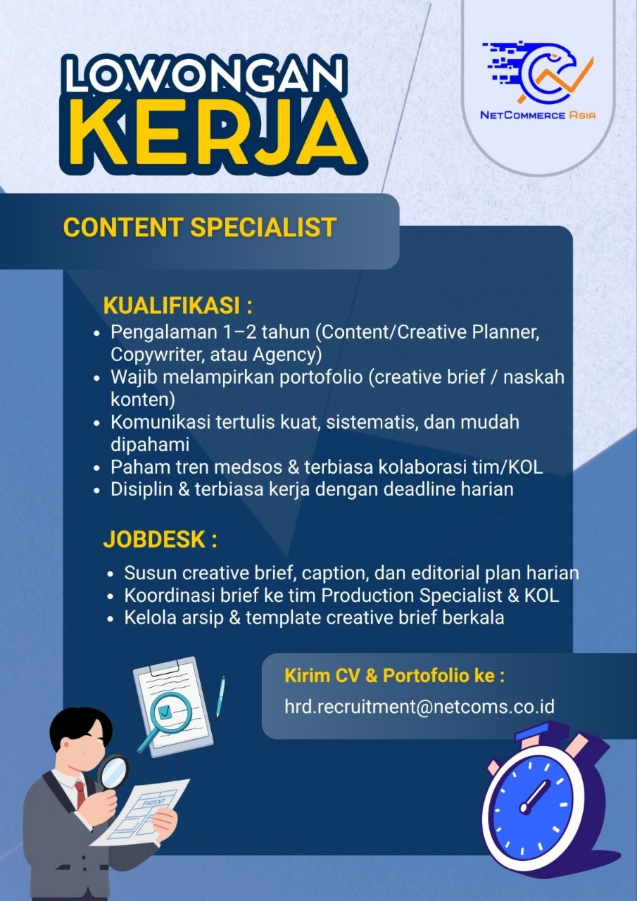 Poster lowongan CV. Makan Ayam Goreng Setiap Hari