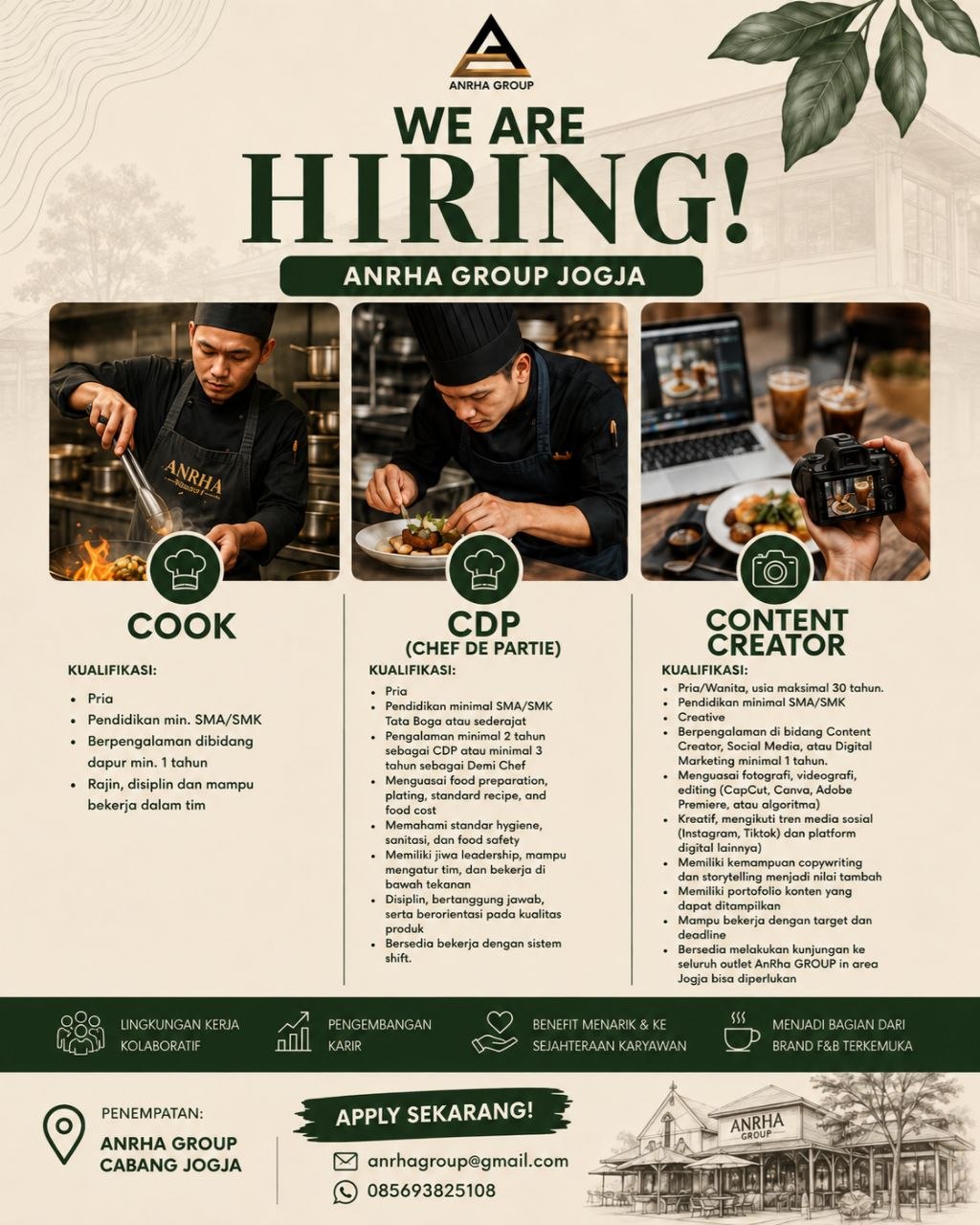 Poster lowongan AnRha Group