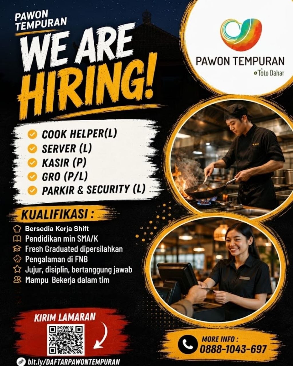 Poster lowongan Pawon Tempuran