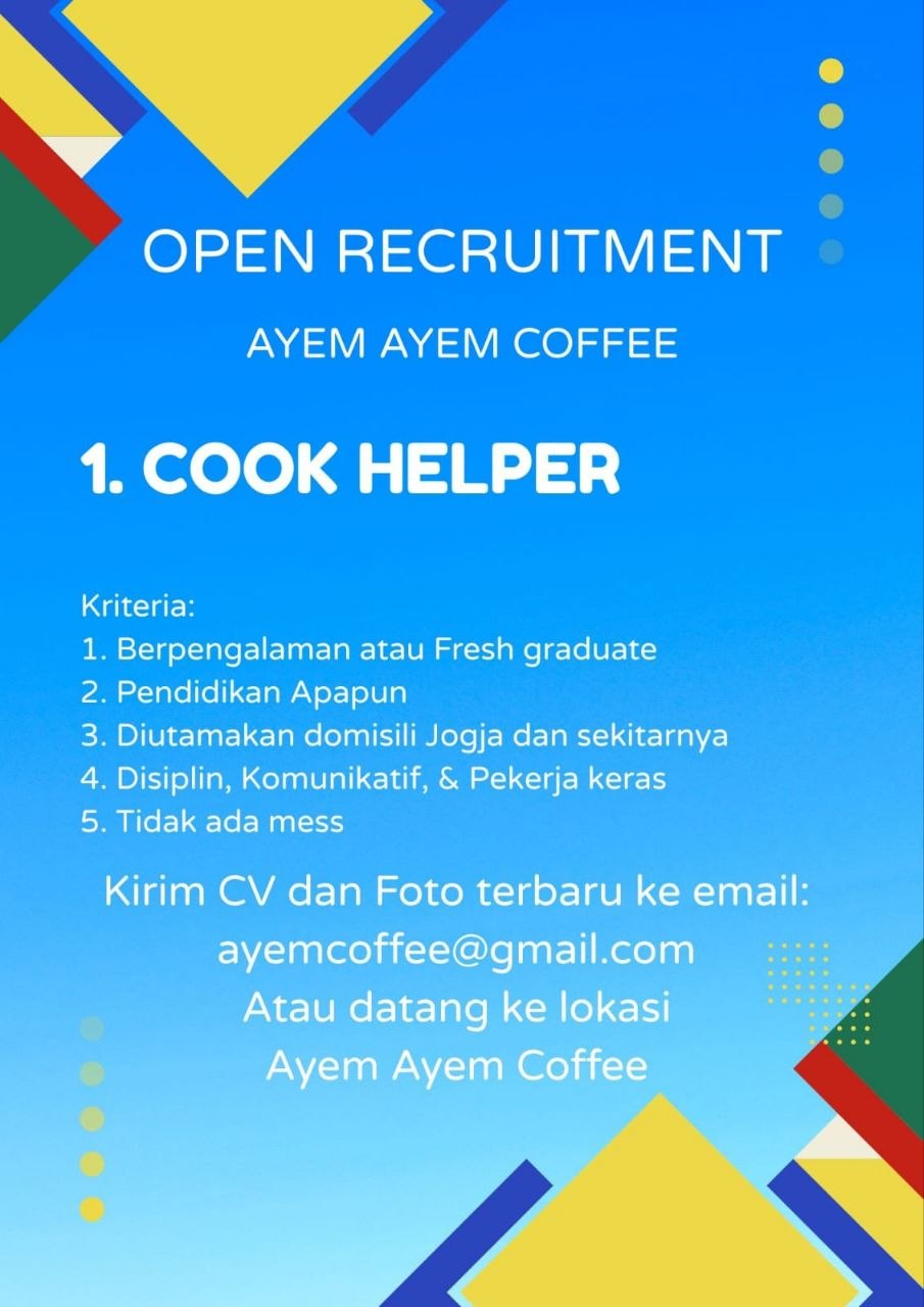 Poster lowongan Ayem Ayem Coffee