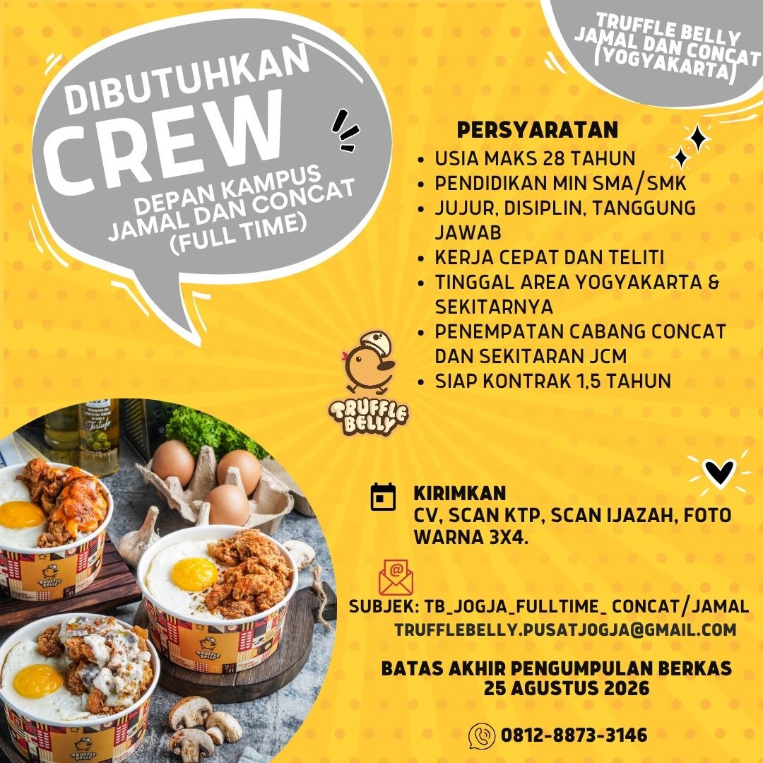Poster lowongan Truffle Belly