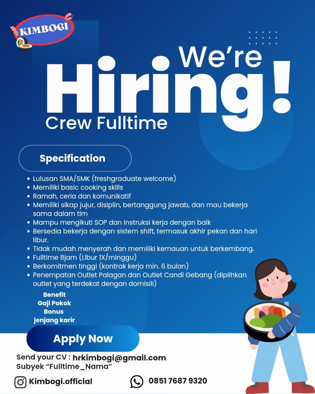 Poster lowongan Kimbogi