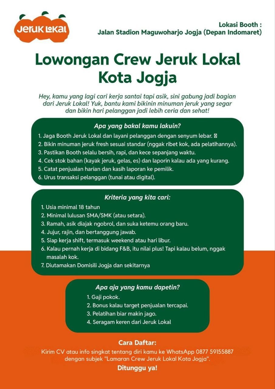 Poster lowongan Jeruk Lokal