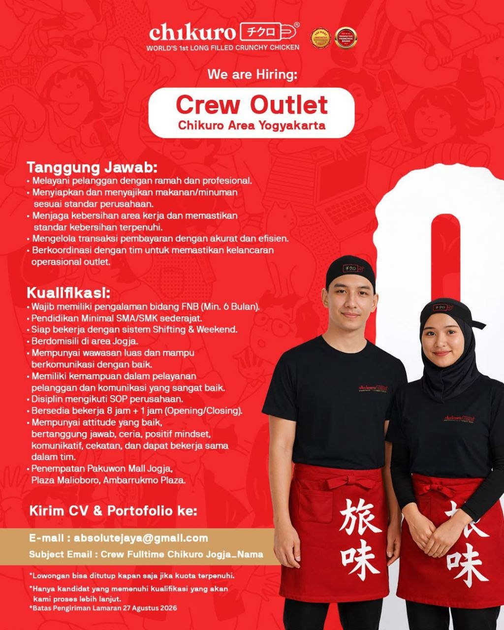 Poster lowongan LOKER JOGJA