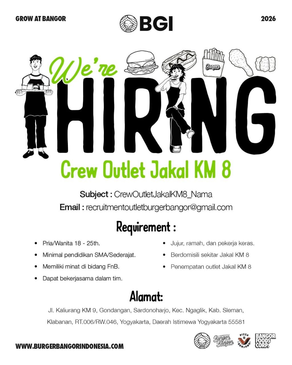 Poster lowongan BGI (Bangor Group Indonesia)