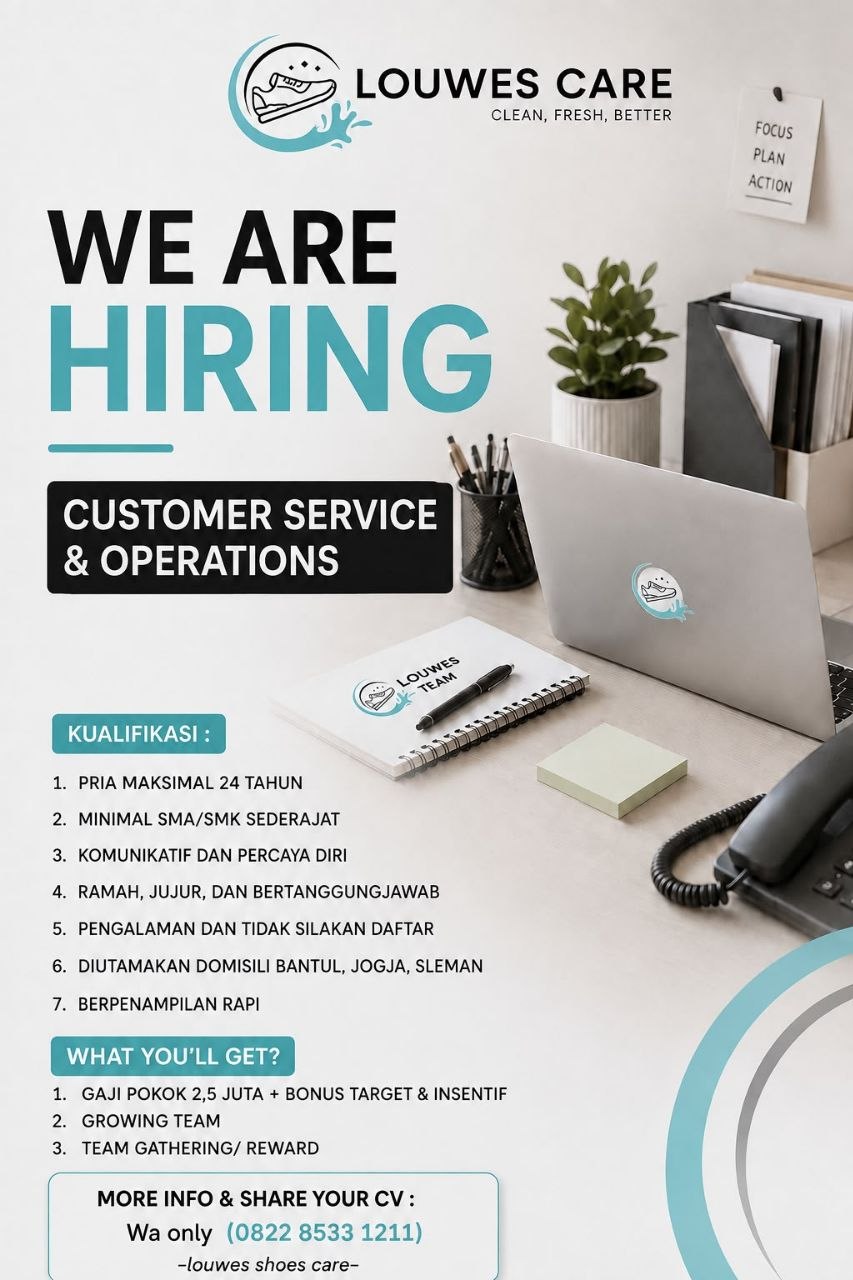 Poster lowongan Louwes Care