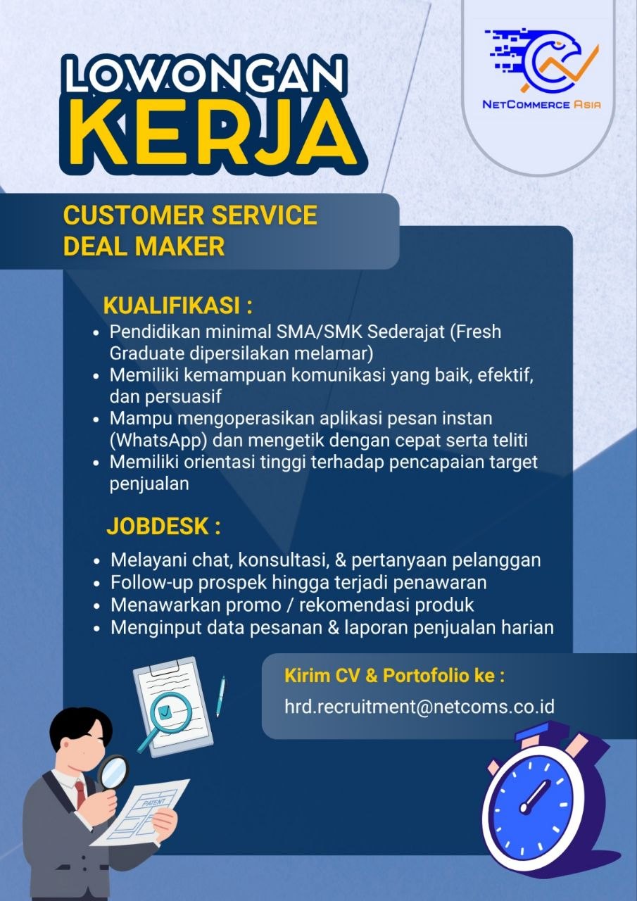 Poster lowongan CV. Makan Ayam Goreng Setiap Hari