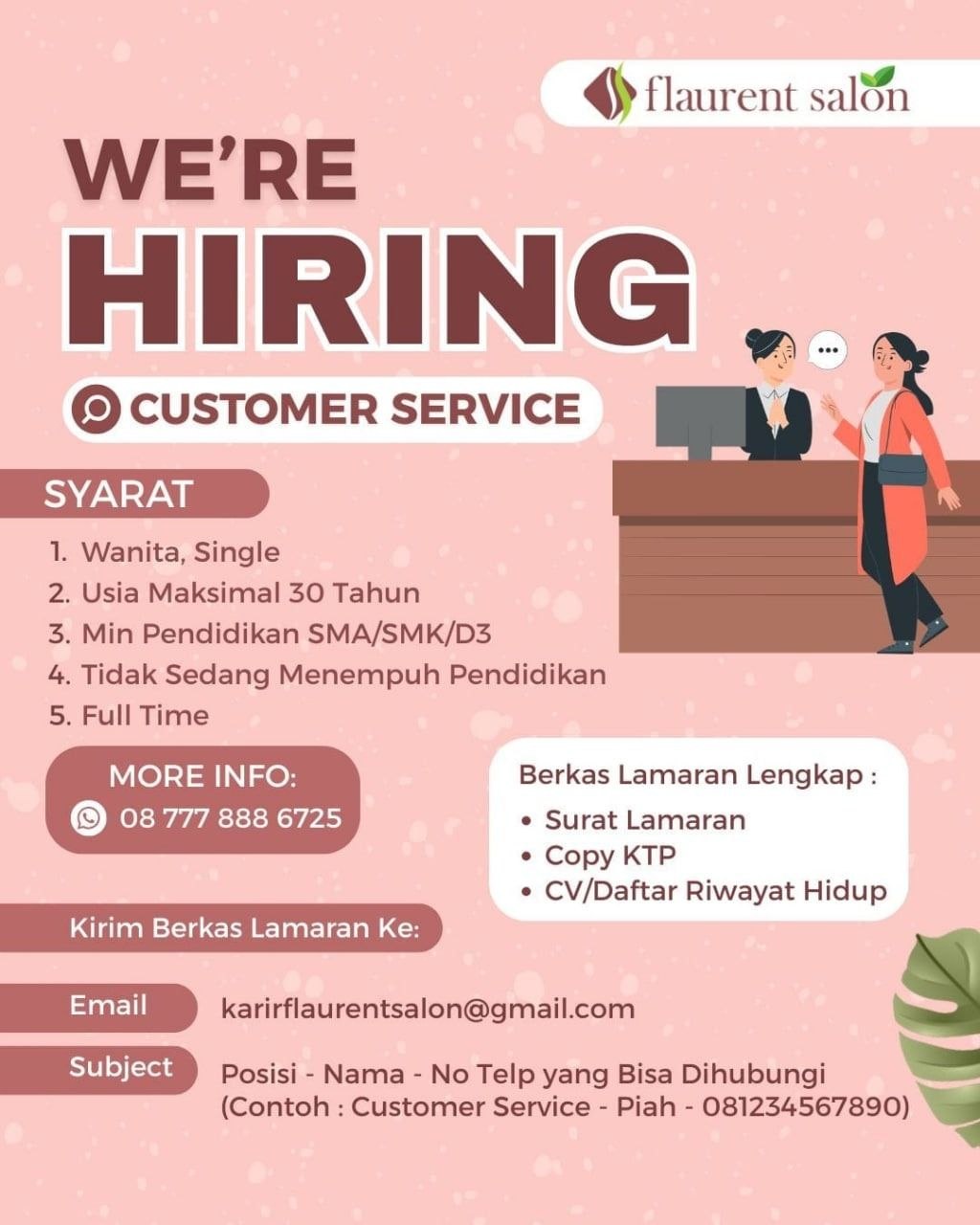 Poster lowongan Flaurent Salon