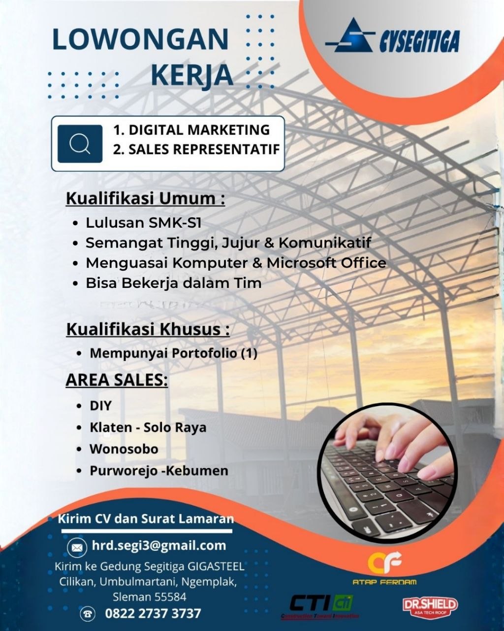 Poster lowongan CYSEGITIGA
