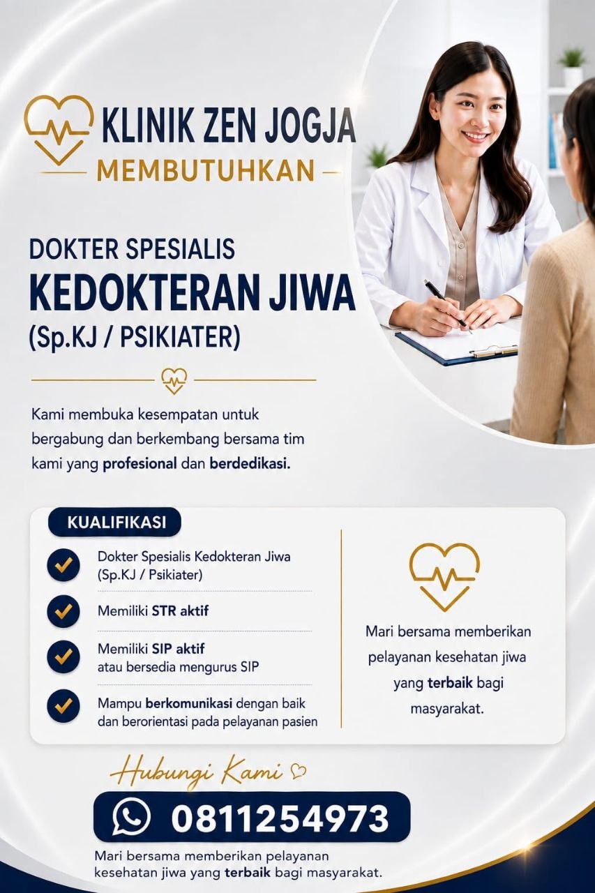 Poster lowongan Klinik Zen Jogja