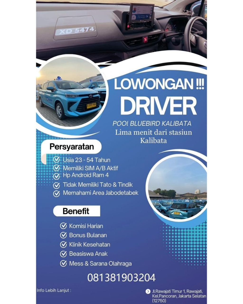Poster lowongan Bluebird Group