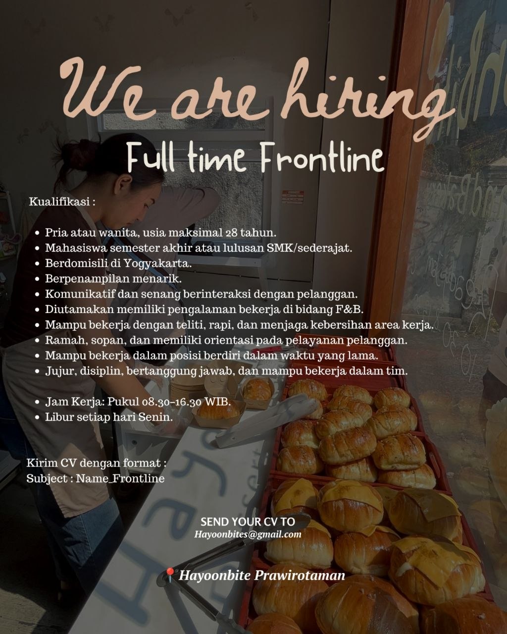 Poster lowongan Hayoonbite Prawirotaman