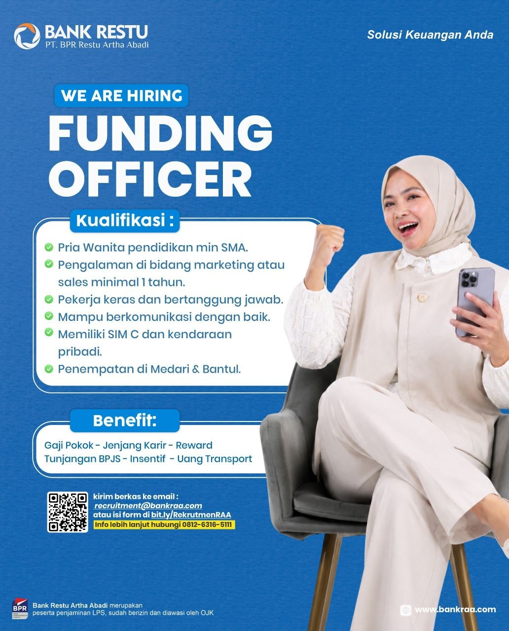 Poster lowongan Bank Restu Artha Abadi