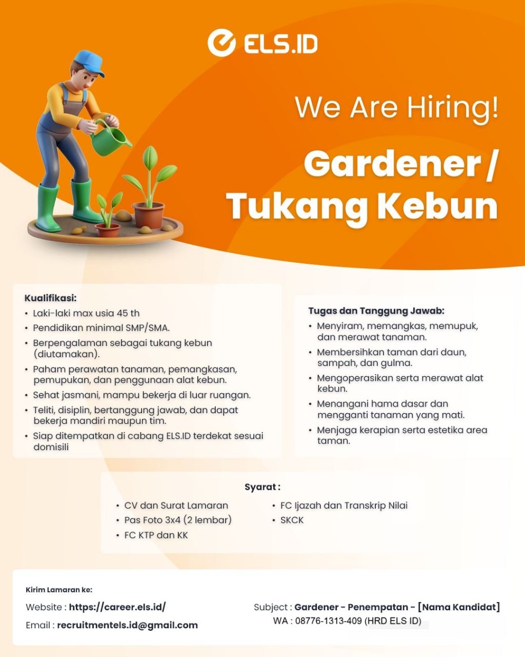 Poster lowongan ELS Computer Yogyakarta (ELS.ID)