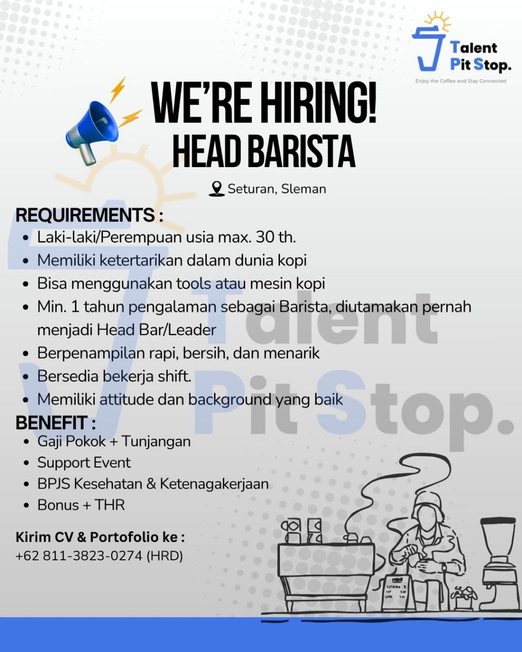 Poster lowongan Talent Pit Stop