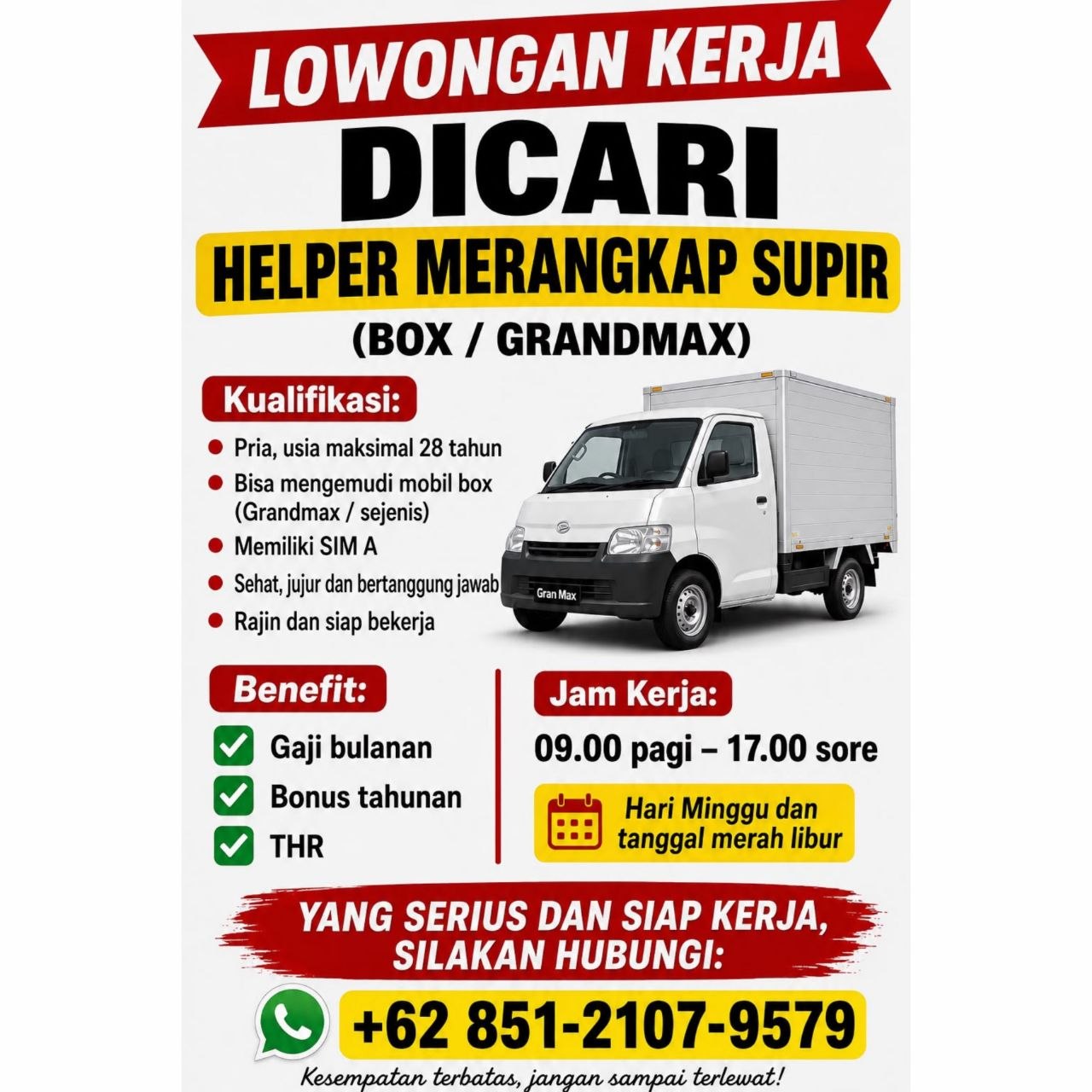 Poster lowongan Lowker Jakarta Update