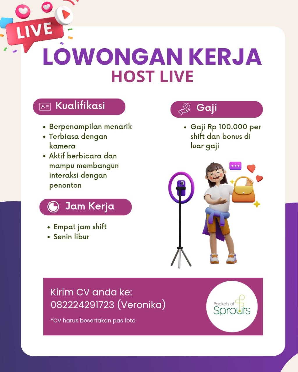 Poster lowongan Pockets of Sprouts