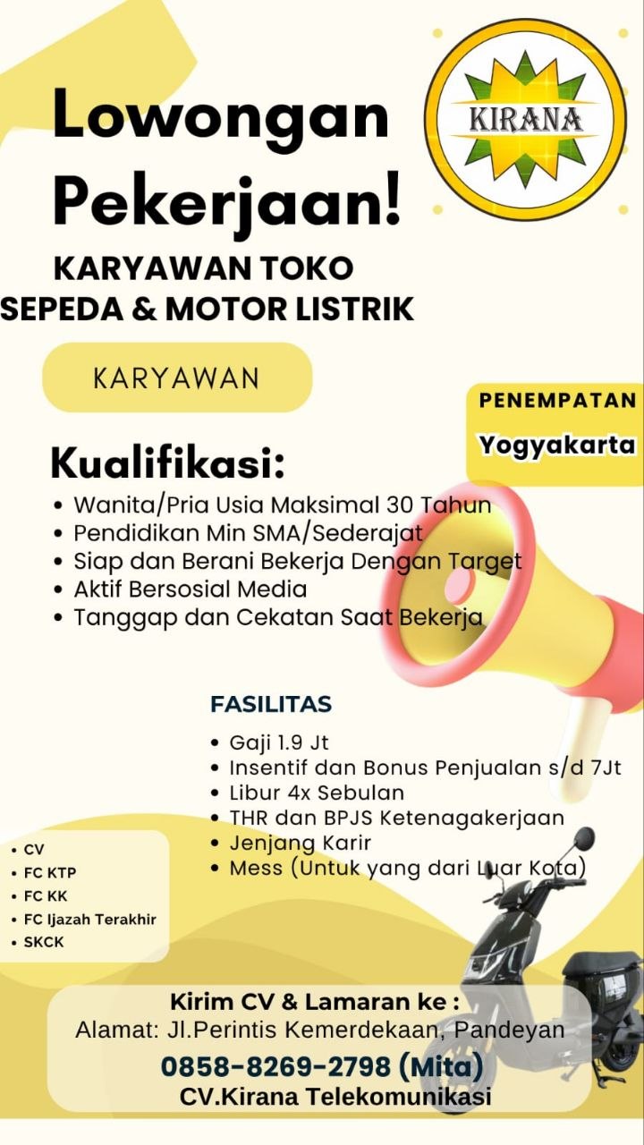 Poster lowongan Kirana