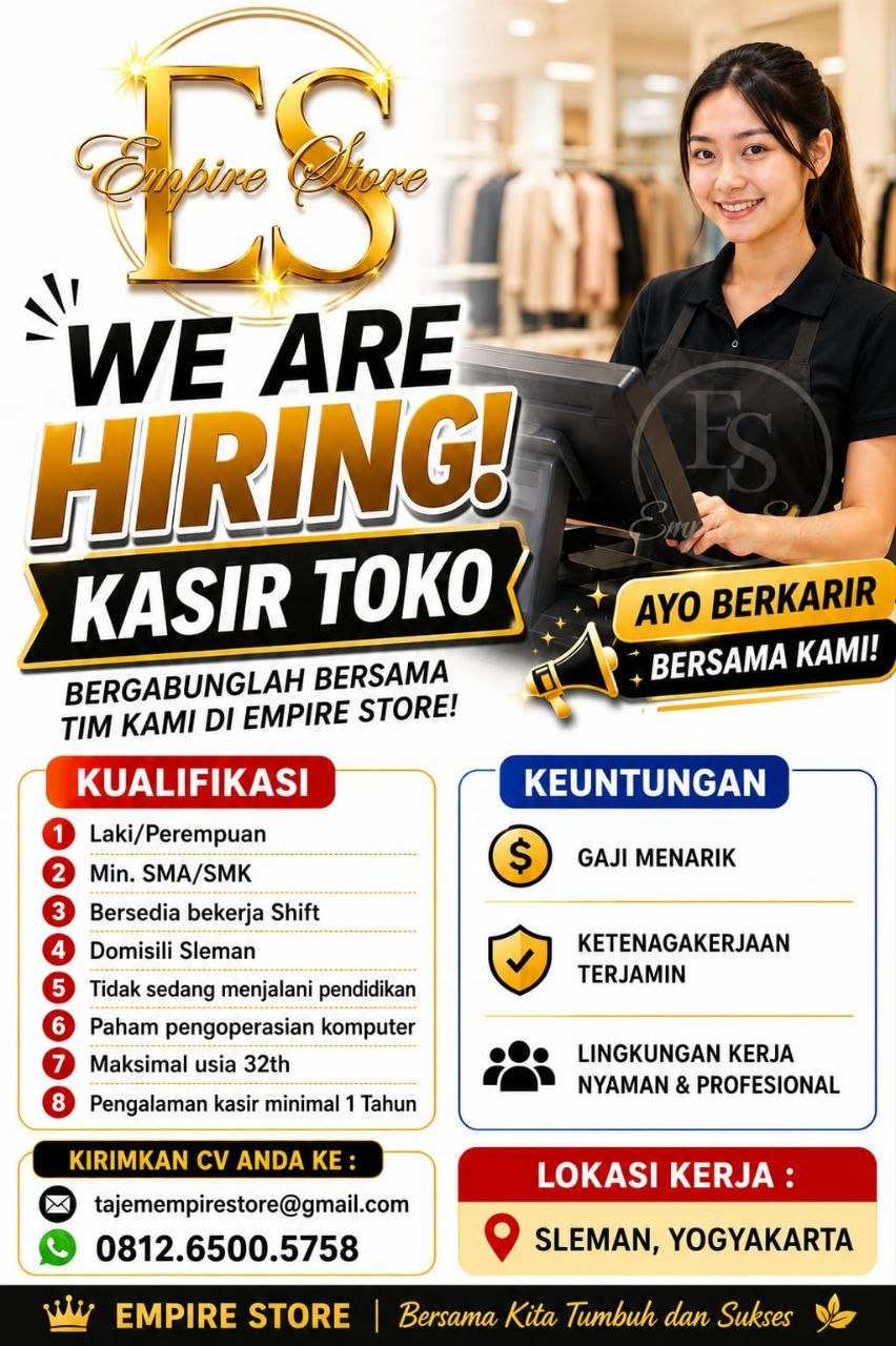 Poster lowongan Empire Store