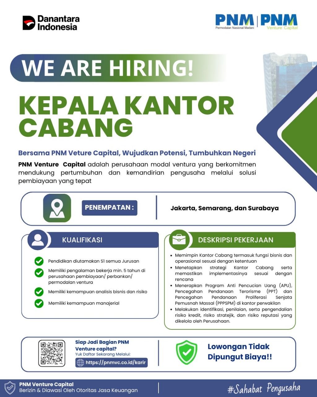 Poster lowongan PNM Venture Capital