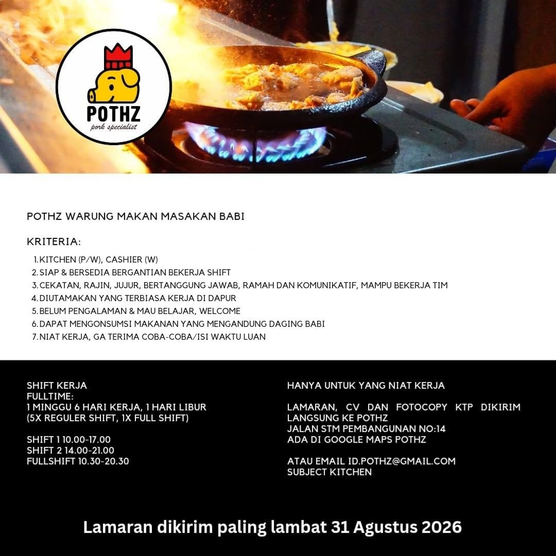 Poster lowongan Pothz