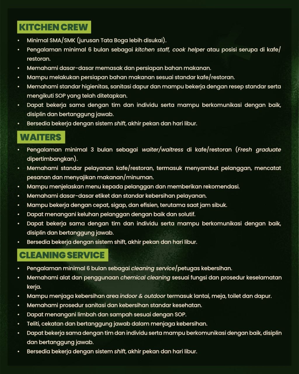 Poster lowongan Tala Bumi Group