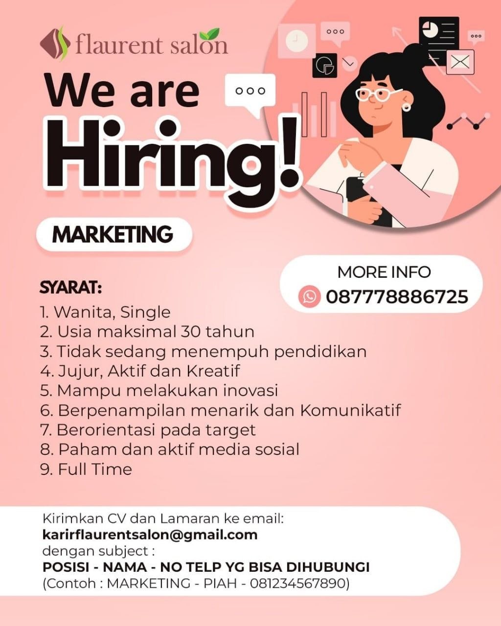 Poster lowongan Flaurent Salon