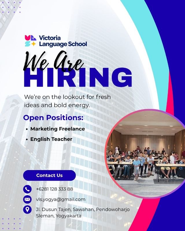 Poster lowongan Victoria Language School