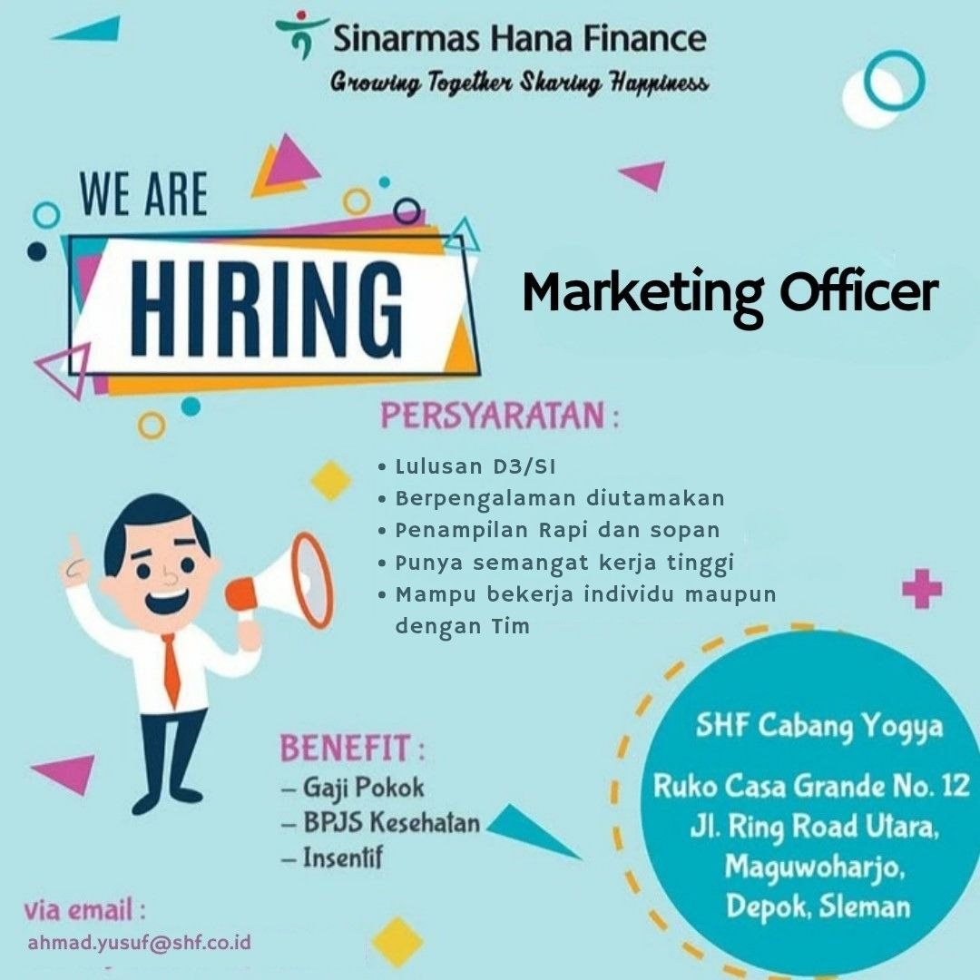 Poster lowongan Sinarmas Hana Finance