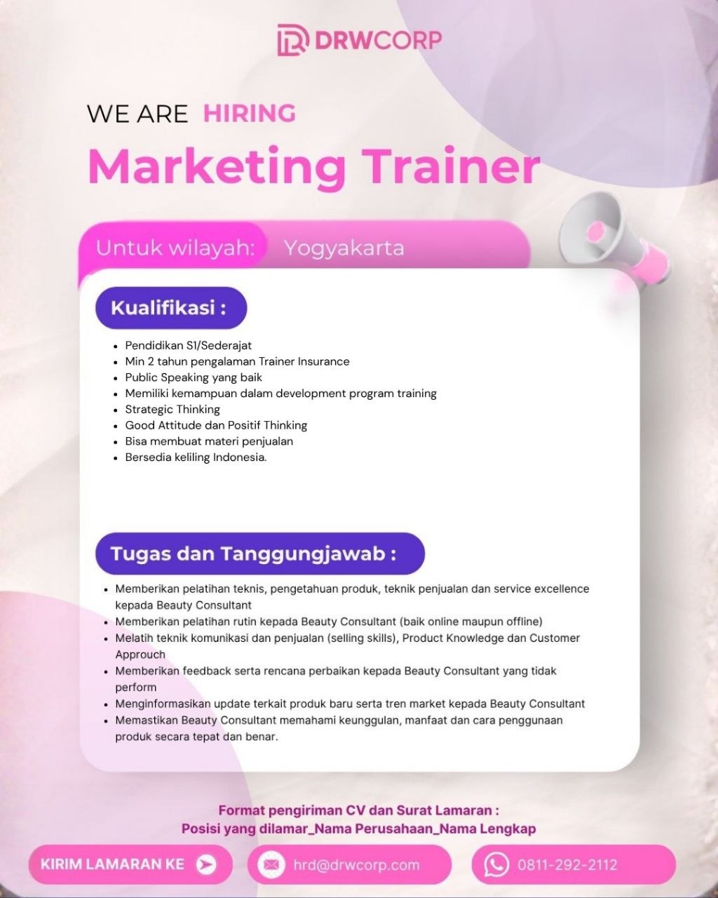 Poster lowongan DRWCORP