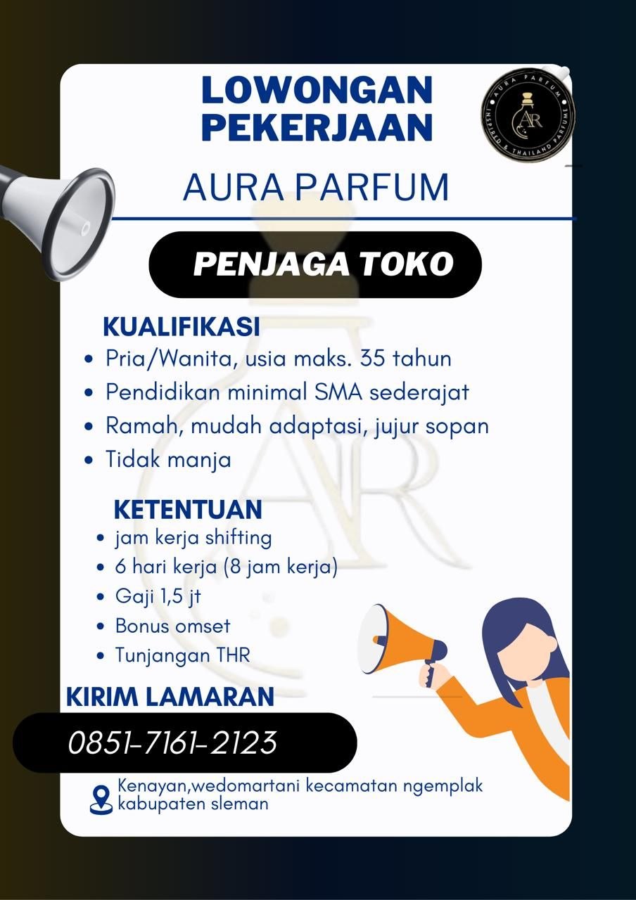 Poster lowongan Aura Parfum