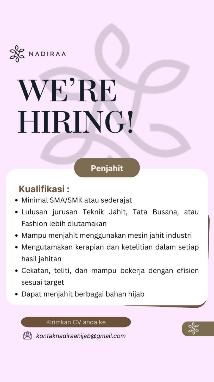 Poster lowongan Nadiraa