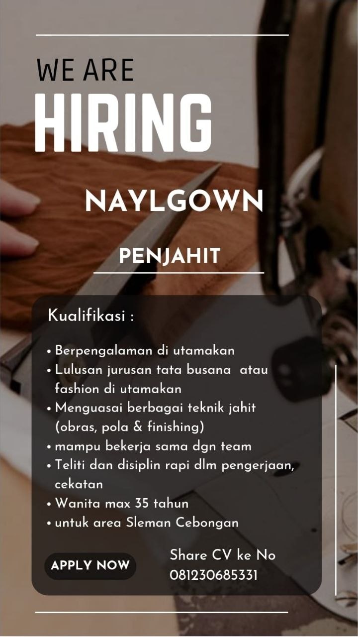 Poster lowongan NaylGown