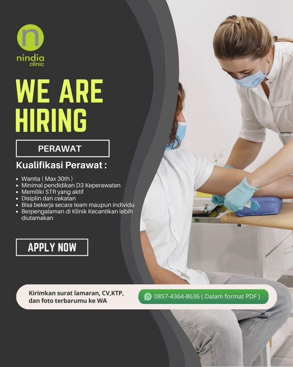 Poster lowongan Nindia Clinic