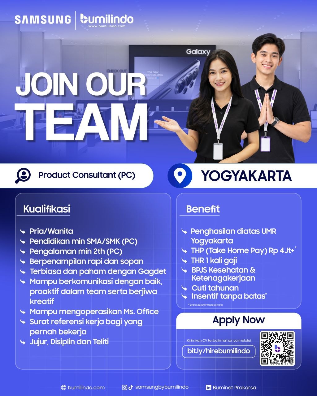 Poster lowongan Bumilindo